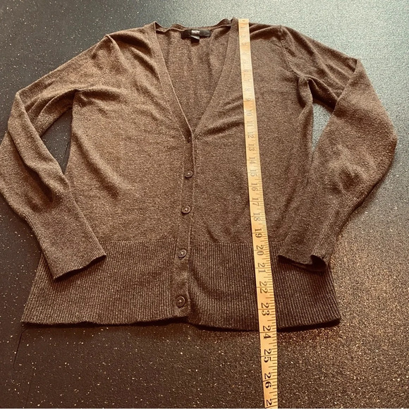 Mossimo Women's Cardigan XSmall Brown Long Sleeve Button Up V Neck Cardigan - Picture 5 of 6
